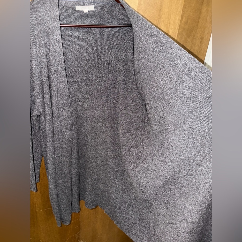 LOFT Plus Gray Open Front Longline Cardigan Sweater 24/26 - Picture 8 of 9